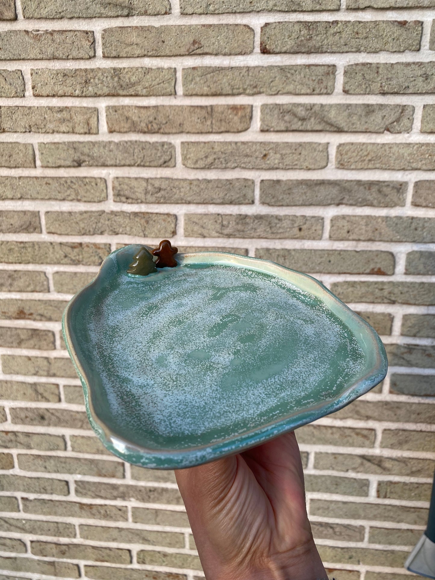 Green Christmas plate