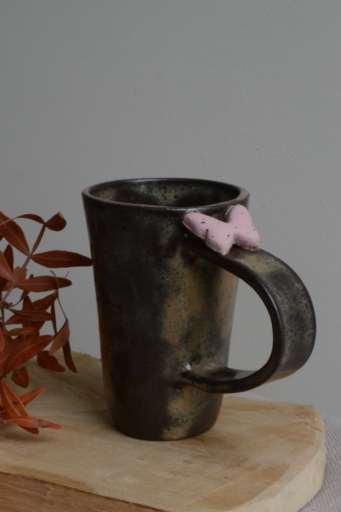 Brown butterfly mug
